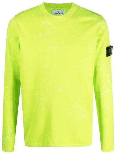 Off-Dye OVD Treatment Long Sleeve T Shirt Lemon - STONE ISLAND - BALAAN 2