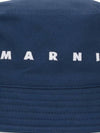 Embroidered Logo Cotton Bucket Hat Navy - MARNI - BALAAN 4