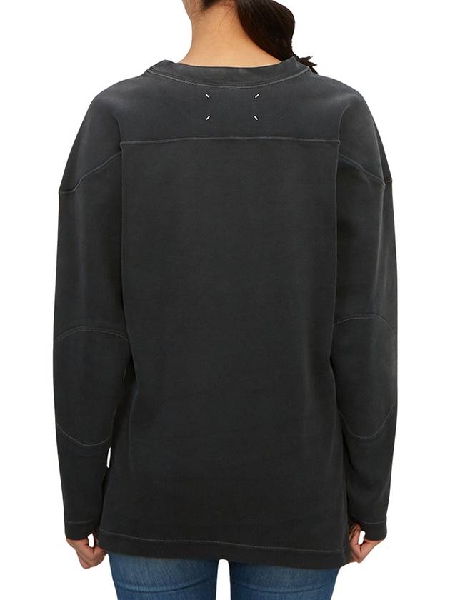 Numeric Stitch Cotton Long Sleeve T-Shirt Black - MAISON MARGIELA - BALAAN 6