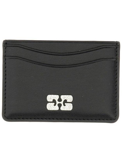 Bou Butterfly Card Wallet Black - GANNI - BALAAN 2