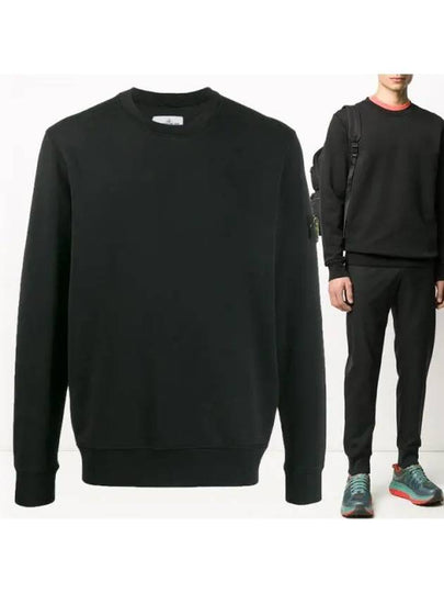 Garment Dyed Cotton Crewneck Sweatshirt Black - STONE ISLAND - BALAAN 2