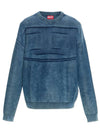 K Klevery Denim Effect Organic Cotton Sweatshirt Blue - DIESEL - BALAAN 2