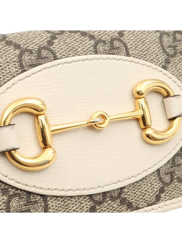 GG Supreme Canvas White Leather Gold Plated Horsebit 1955 Card Case Wallet - GUCCI - BALAAN 5