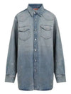 Relaxed Fit Denim Long Sleeve Shirt Light Blue - ACNE STUDIOS - BALAAN 2