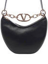 SN Black mini vlogo moon bag in nappa leather with chain 5W2B0Q43PHV 0NO - VALENTINO - BALAAN 3