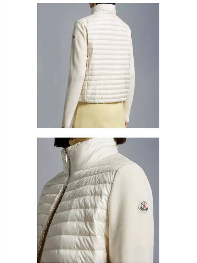 Women's High Neck Wool Padded Cardigan White - MONCLER - BALAAN 6