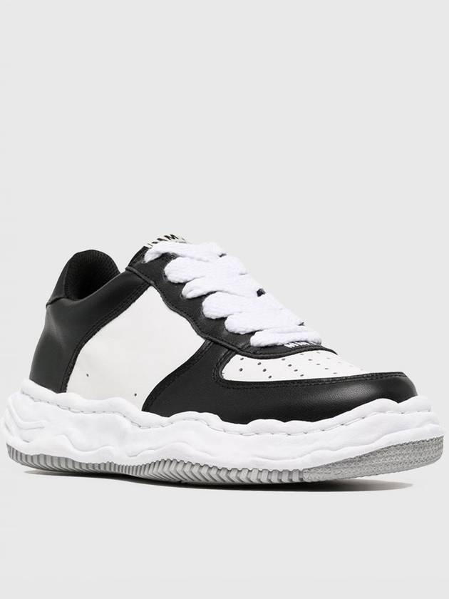 Wayne OG Sole Leather Low Top Sneakers Black White - MAISON MIHARA YASUHIRO - BALAAN 3