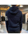 Engineered 4 Bar Diagonal Zip Up Hoodie Navy - THOM BROWNE - BALAAN 6