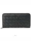 Intrecciato Zipper Around Leather Long Wallet Black - BOTTEGA VENETA - BALAAN 2