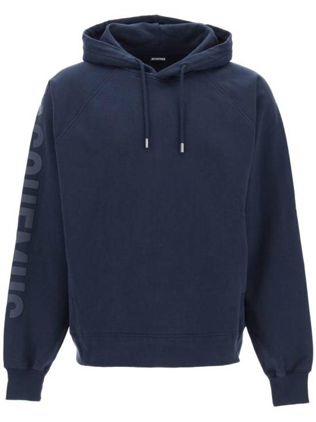 Le Typo Classic Fit Cotton Hoodie Navy - JACQUEMUS - BALAAN 2