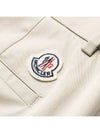 Logo patch slim cut cargo straight pants beige - MONCLER - BALAAN 5