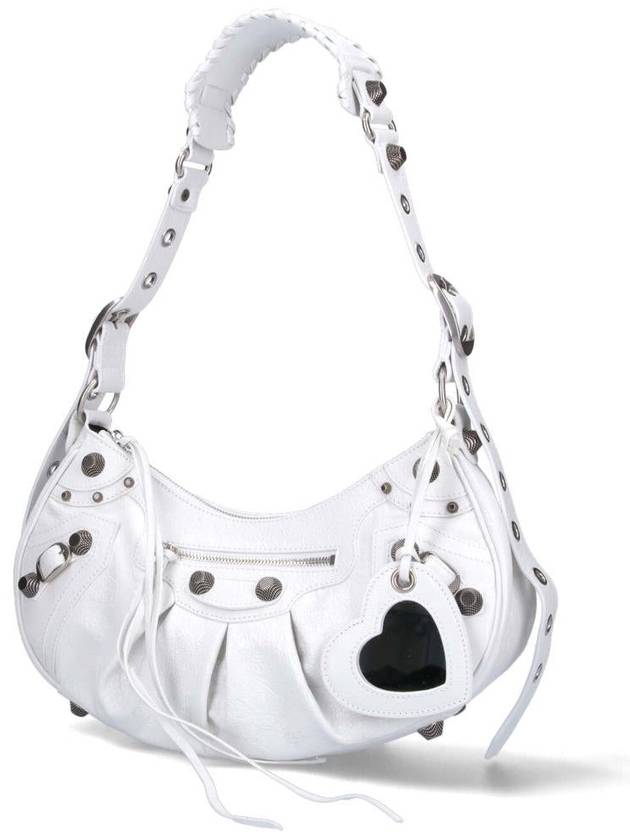 Le Cagole Small Leather Shoulder Bag White - BALENCIAGA - BALAAN 3