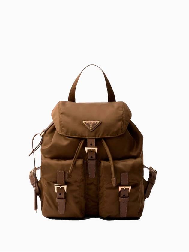 Triangle Logo Re Nylon Small Backpack Cork - PRADA - BALAAN 2