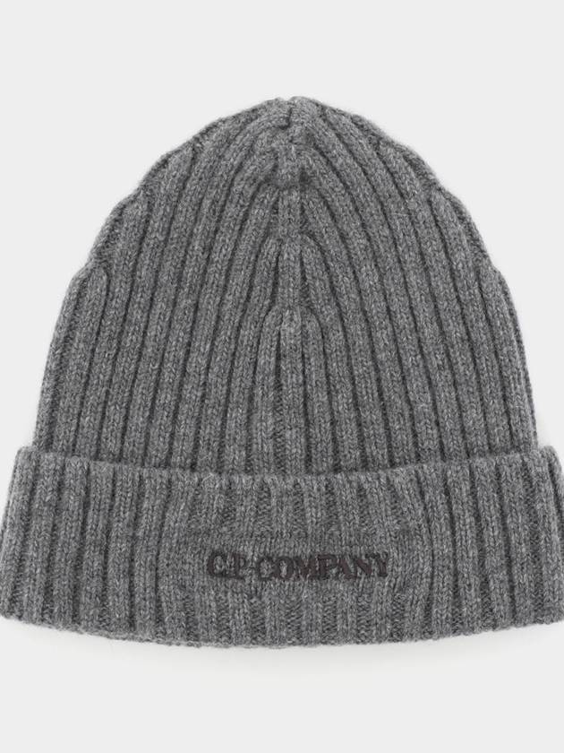 Embroidered Logo Beanie Grey - CP COMPANY - BALAAN 4