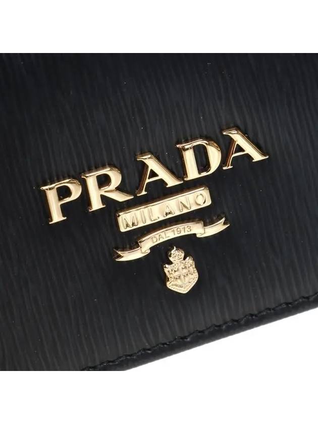 Vitello Gold Logo Saffiano Card Holder Black - PRADA - BALAAN 10