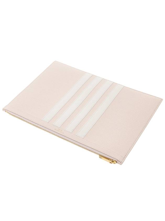 Diagonal Medium Document Case Clutch Bag Light Pink - THOM BROWNE - BALAAN 5