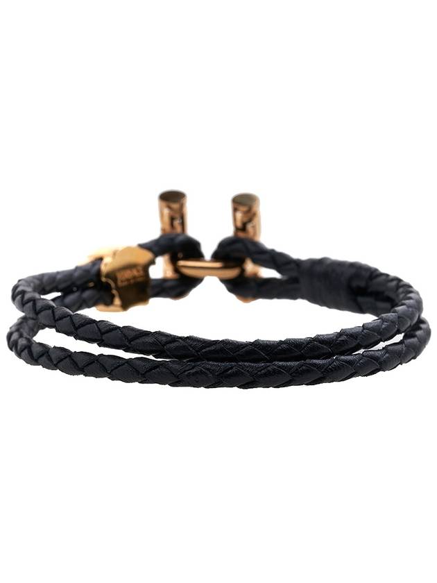 Medusa Leather Bracelet Black - VERSACE - BALAAN 5