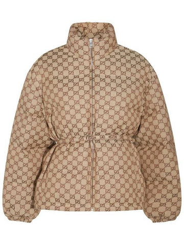 GG Canvas Padded Bomber Camel - GUCCI - BALAAN 1