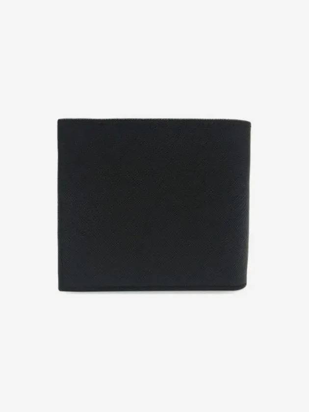 Triangle Logo Saffiano Half Wallet Black - PRADA - BALAAN 4