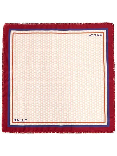 Monogram Print Square Silk Scarf Pink - BALLY - BALAAN 1