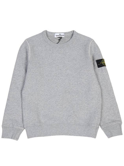 Kids Organic Cotton Fleece Sweatshirt Grey Melange - STONE ISLAND - BALAAN 2