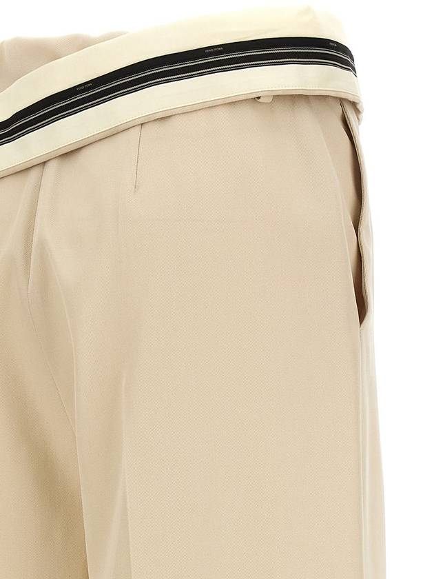 Fendi 'Fendi Roma' Gabardine Trousers - FENDI - BALAAN 4