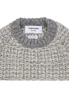 Tuck Stitch Raglan Sleeve Crew Neck Knit Top Grey - THOM BROWNE - BALAAN 4