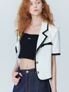 SET_Combination tweed ribbon jacket_mini dress_Ivory - OPENING SUNSHINE - BALAAN 4
