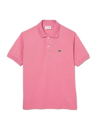 Men's Logo Classic Fit Cotton Short Sleeve Polo Shirt Pink - LACOSTE - BALAAN 2