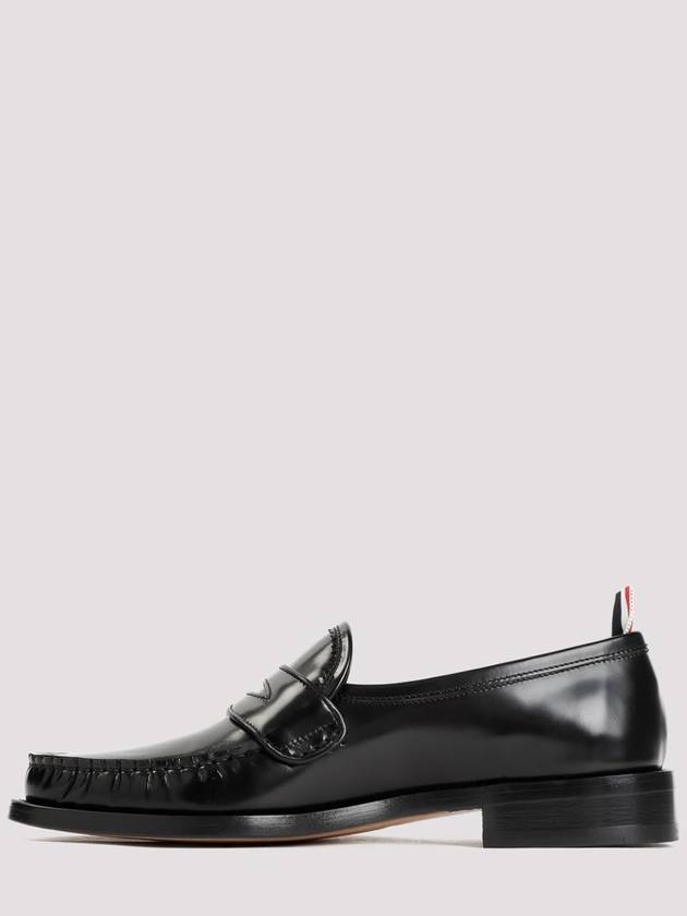 Pleated Leather Penny Loafers Black - THOM BROWNE - BALAAN 3