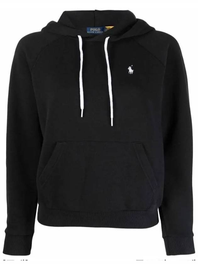 Women's Embroidered Logo Long Sleeve Hoodie Black - POLO RALPH LAUREN - BALAAN 2