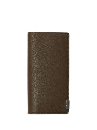 B-Cut Leather Two-Fold Long Wallet Brown - BURBERRY - BALAAN 1