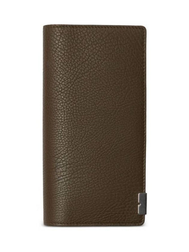 B-Cut Leather Two-Fold Long Wallet Brown - BURBERRY - BALAAN 1