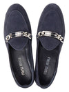 Women's Suede Loafers Navy - MIU MIU - BALAAN 3