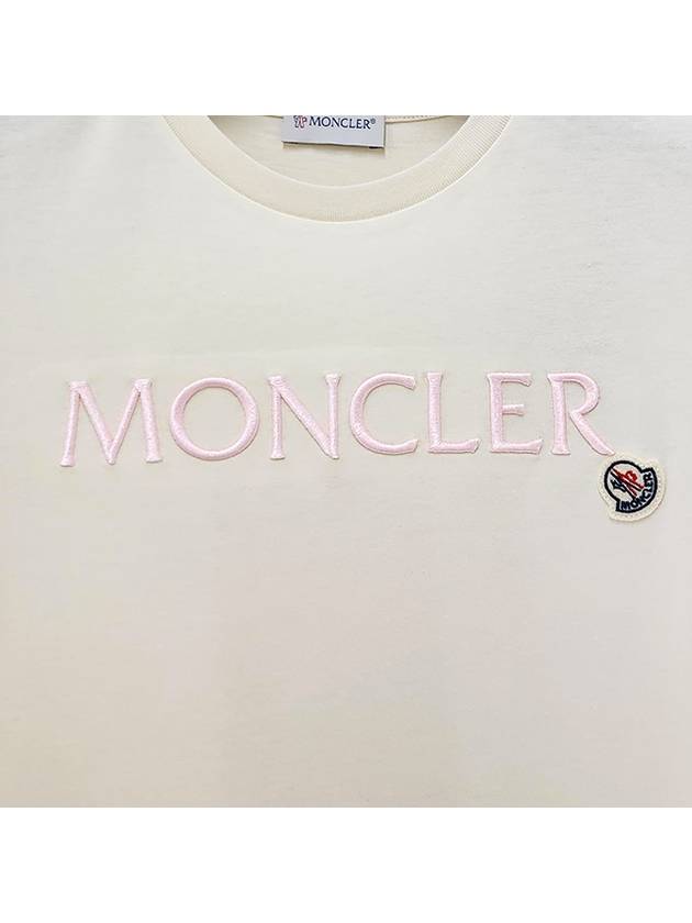 Kids Logo Embroidered Short Sleeve T Shirt 12Y 14Y White 8C00005 83907 050 - MONCLER - BALAAN 4