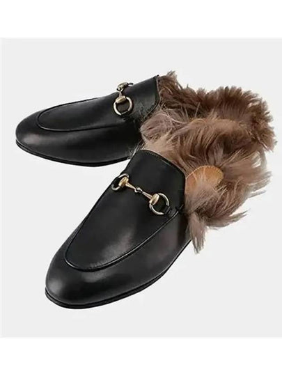 2015 Re-edition Princetown Fur Mule Slippers Black - GUCCI - BALAAN 2