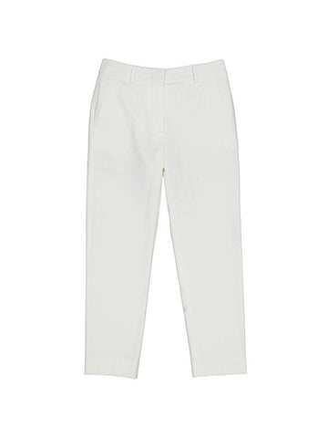 Women's Calcut Cotton Slim Fit Pants White - MAX MARA - BALAAN 1