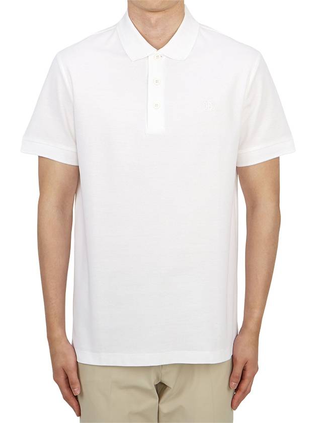 Eddie Cotton Polo Shirt White - BURBERRY - BALAAN 3