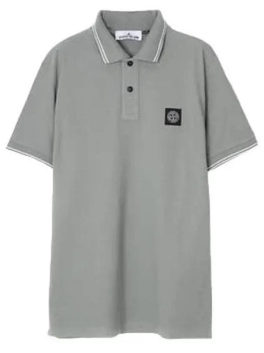 Stretch cotton pique short sleeve polo tee slim fit - STONE ISLAND - BALAAN 1