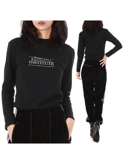 Fashion Institute Fitted Long Sleeve T-Shirt Black - BALENCIAGA - BALAAN 2