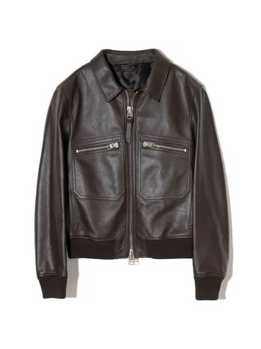 23 LBS003 LMG006S23 KB950 Grain Leather Jacket - TOM FORD - BALAAN 1