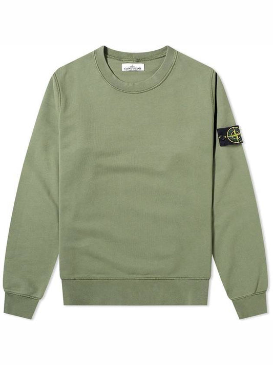 Garment Dyed Cotton Crewneck Sweatshirt Khaki - STONE ISLAND - BALAAN 1