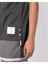 Men's Three Stripes Pocket Mercerized Short Sleeve Polo Shirt Dark Grey - THOM BROWNE - BALAAN 6