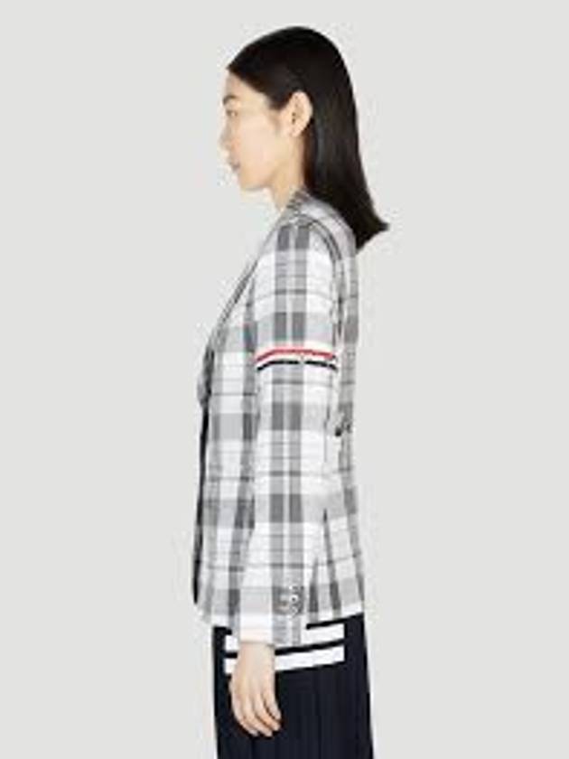 RWB Arm Banding Madras Check Jacket Med Grey - THOM BROWNE - BALAAN 6