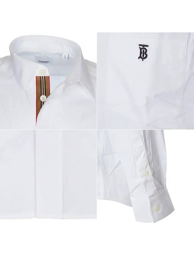 Men's Monogram Logo Long Sleeve Shirt White - BURBERRY - BALAAN.
