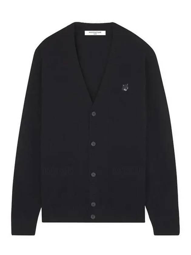 NM00506KT1006 Foxhead Wool Cardigan Black - MAISON KITSUNE - BALAAN 1