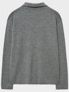 Layered V neck polo knit gray - NOIRER - BALAAN 10