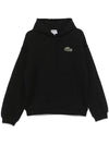 Loose Fit Hoodie Black - LACOSTE - BALAAN 1