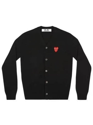 AZ N076 051 1 P1N076 Double heart wappen wool cardigan 962636 - COMME DES GARCONS - BALAAN 1