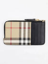 Check Pattern Half Zipper Card Wallet Archive Beige - BURBERRY - BALAAN 3